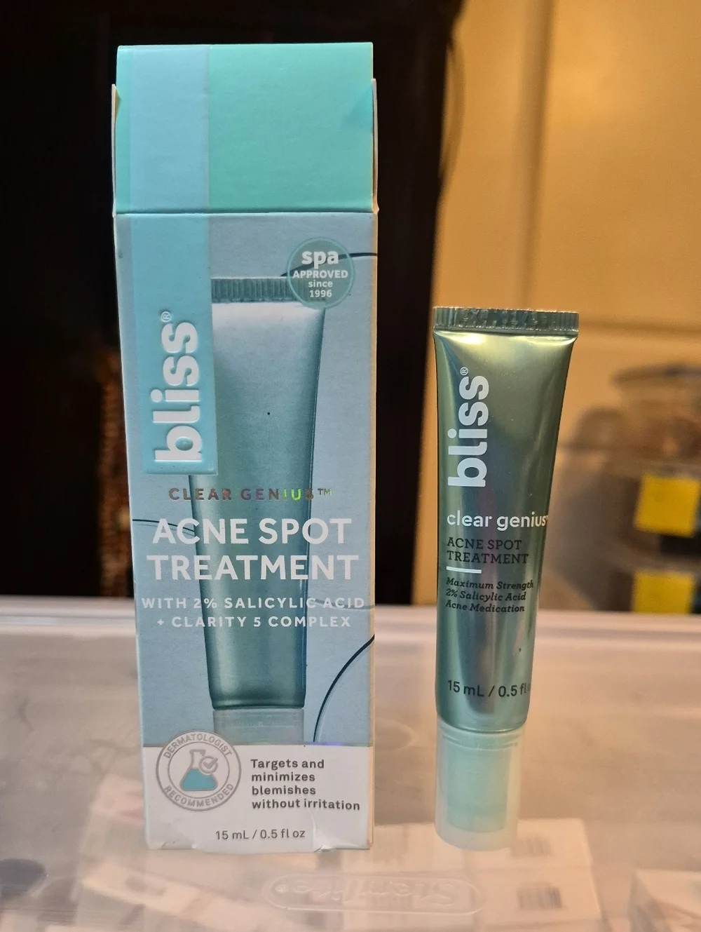 Bliss Clear Genius Acne Spot Treatment with 2% Salicylic Acid, 15ml, NIB